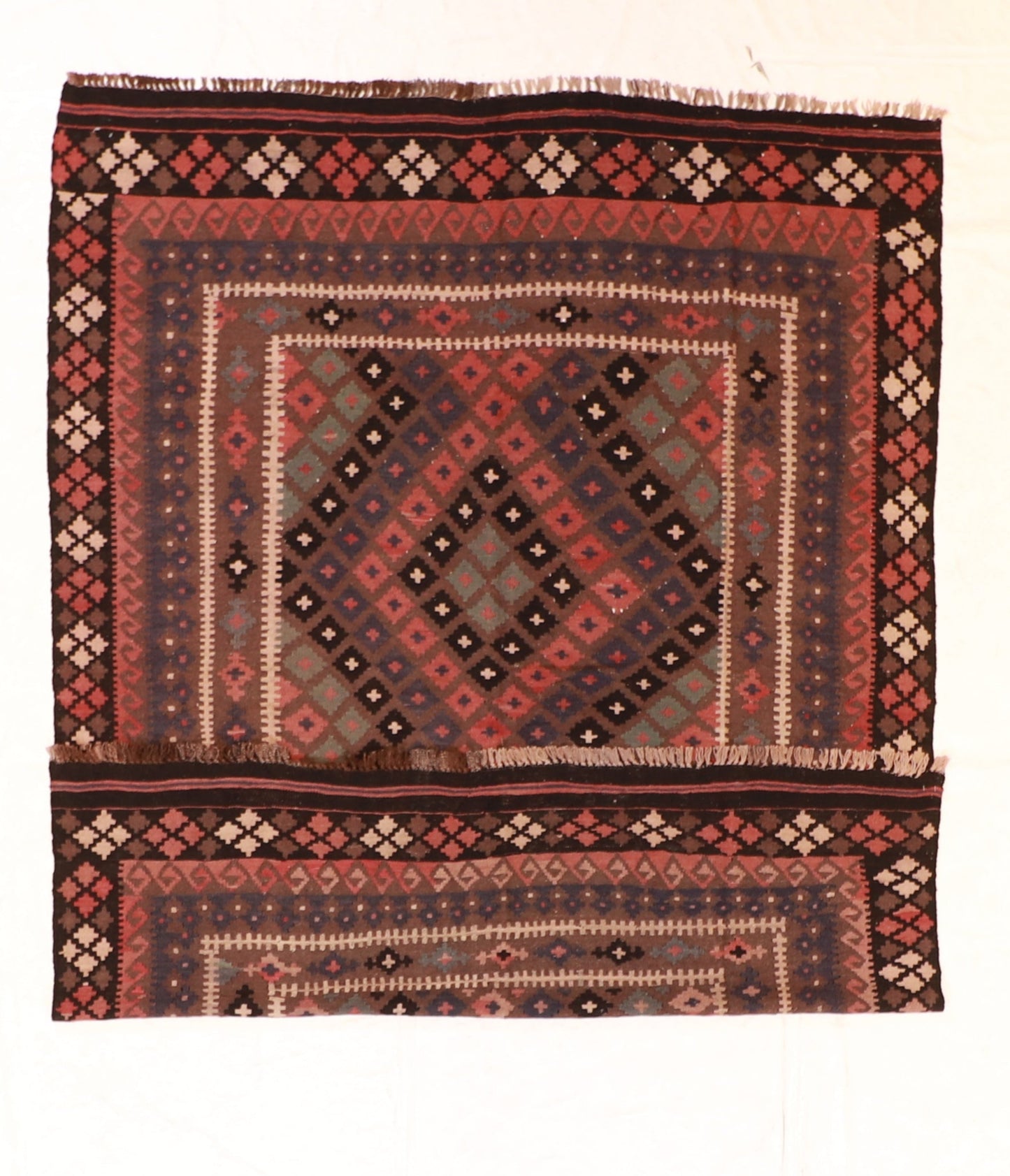 6x9 - Kilim Fine/Wool Geometric Rectangle - Hand Knotted Rug