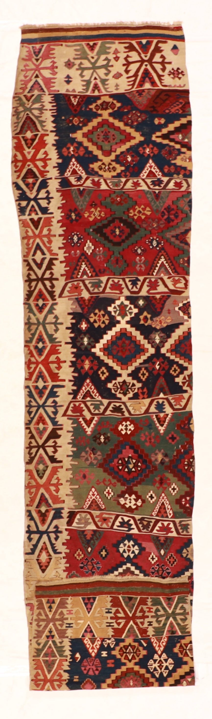 Runner - Kilim Antique/Wool Geometric Rectangle - Hand Knotted Rug