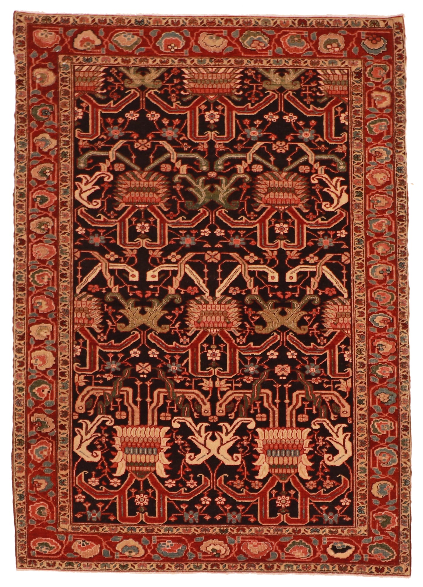 5x7 - Bakshaish Fine/Wool Geometric Rectangle - Hand Knotted Rug