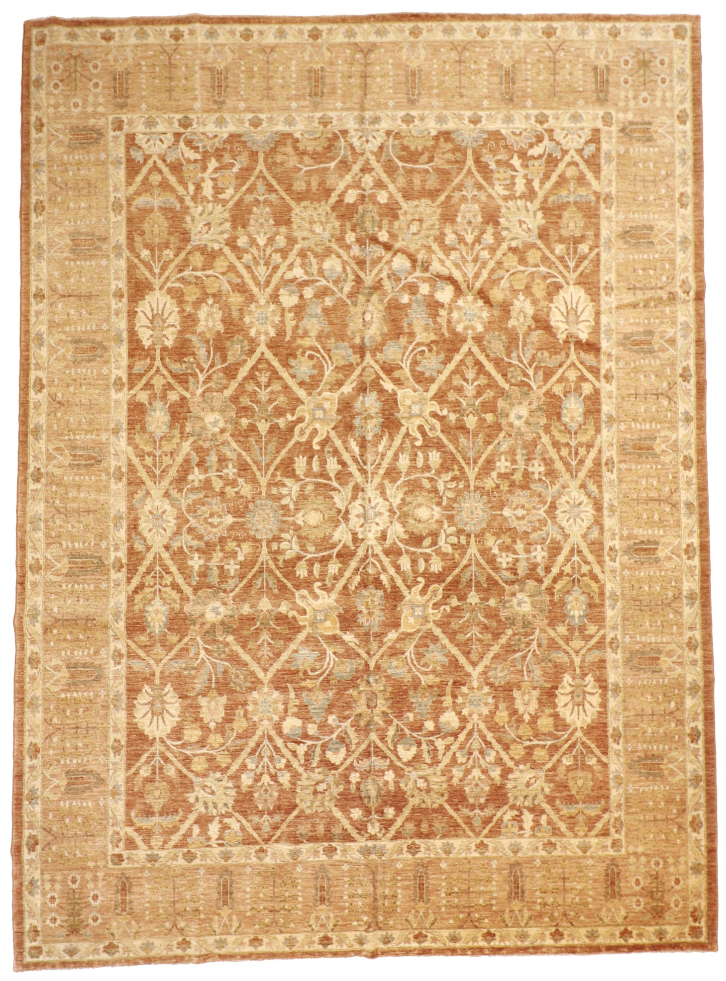 10x14 - Haj Jallie Fine/Wool All Over Rectangle - Hand Knotted Rug