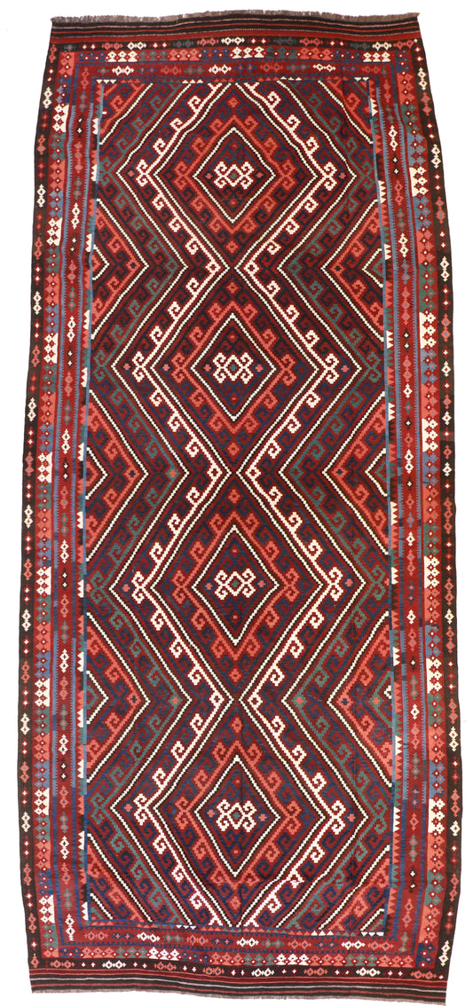 Oversized - Kilim Fine/Wool Geometric Rectangle - Hand Knotted Rug