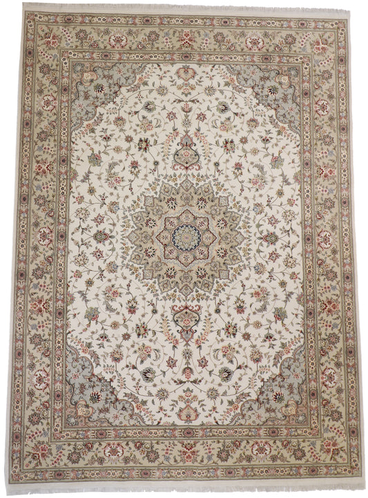 9x12 - Tabriz Fine/Silk All Over Rectangle - Hand Knotted Rug