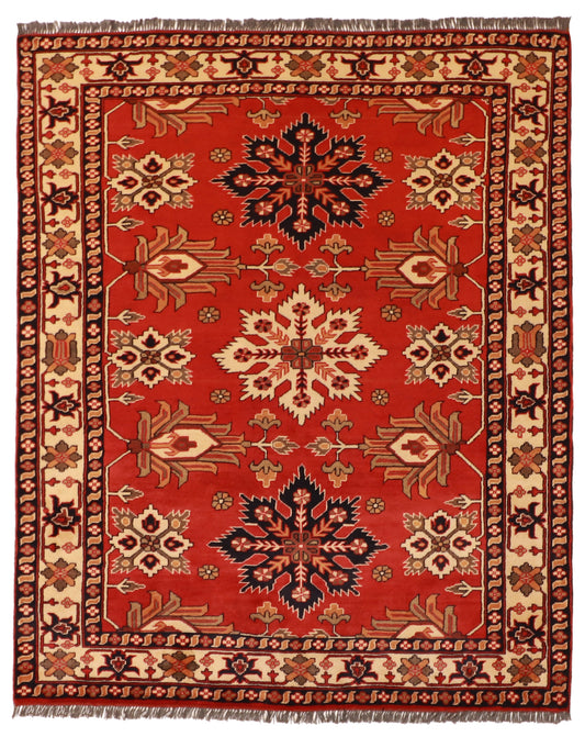 5x7 - Mahal Fine/Wool Geometric Square - Hand Knotted Rug