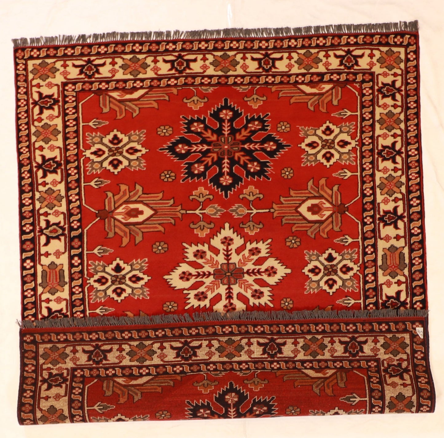 5x7 - Mahal Fine/Wool Geometric Square - Hand Knotted Rug