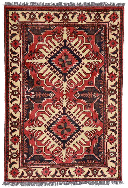 3x5 - Kazak Wool All Over Rectangle - Hand Knotted Rug