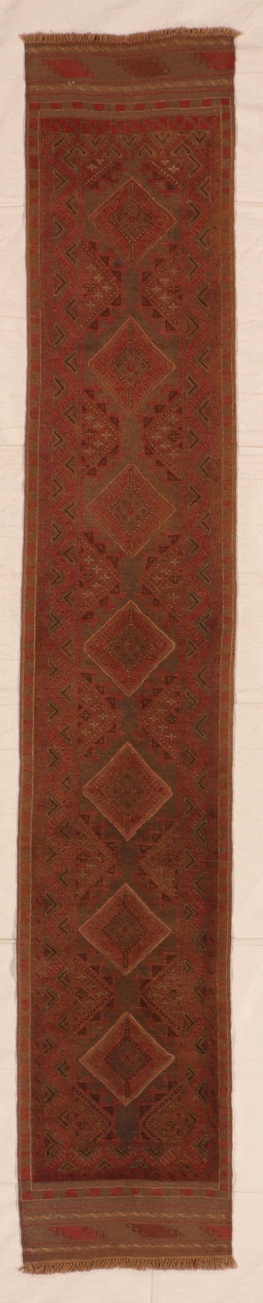 Runner - Baluch Fine Geometric Rectangle - Hand Knottet Rug