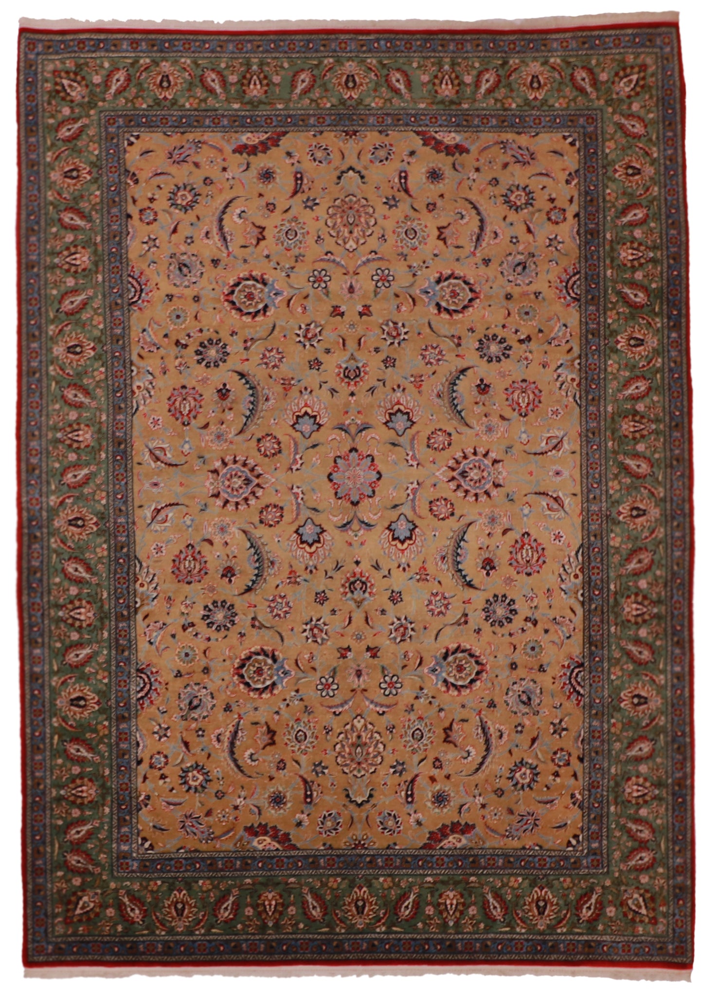 8x10 - Qum Wool All Over Rectangle - Hand Knotted Rug