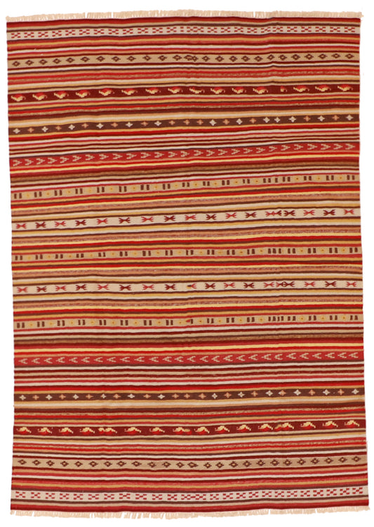 6x9 - Navajo Wool Geometric Rectangle - Hand Knotted Rug