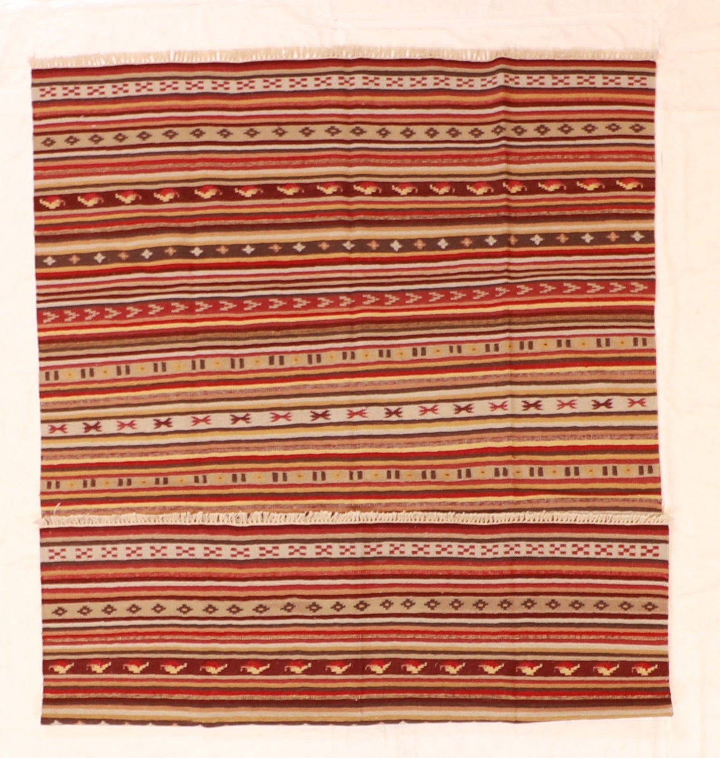 6x9 - Navajo Wool Geometric Rectangle - Hand Knotted Rug