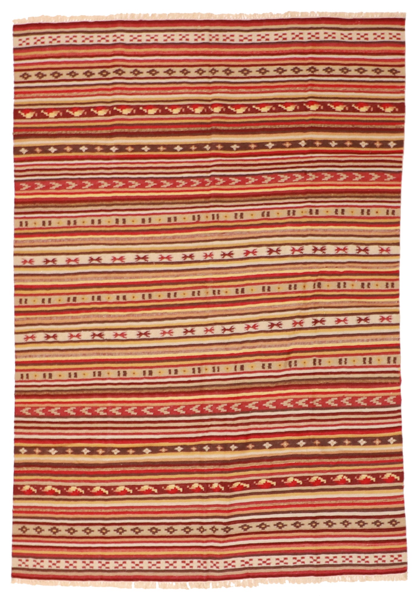 6x9 - Navajo Wool Geometric Rectangle - Hand Knotted Rug