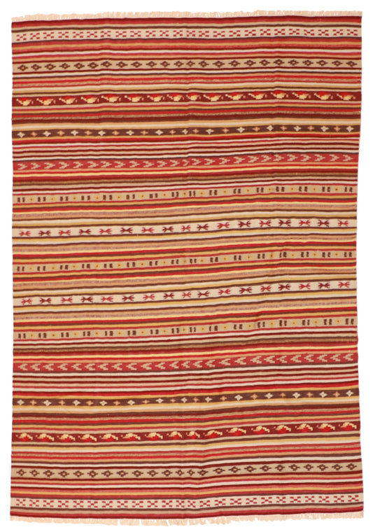 6x9 - Navajo Wool Geometric Rectangle - Hand Knotted Rug