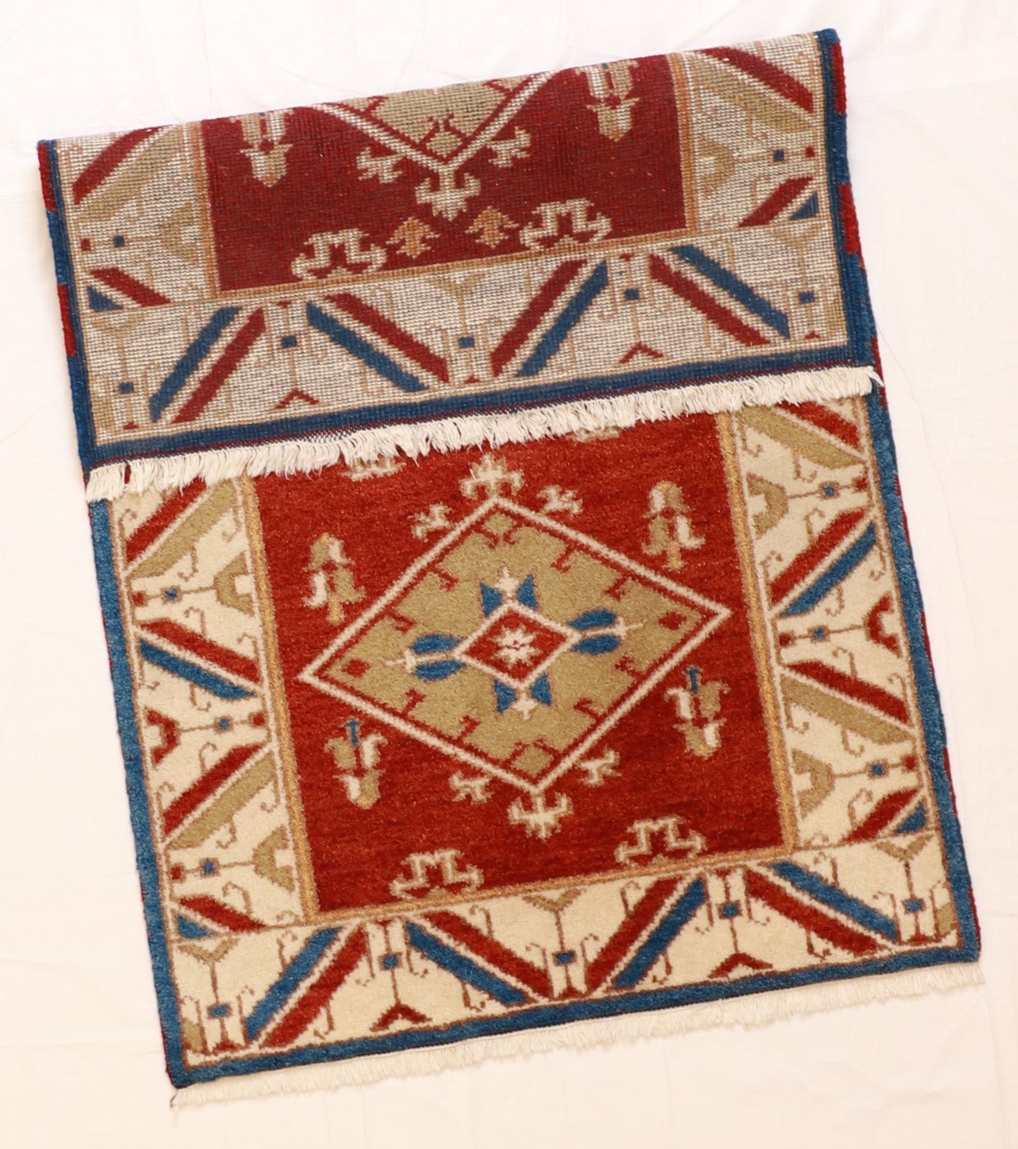 3x5 - Kazak Wool Geometric Rectangle - Hand Knotted Rug