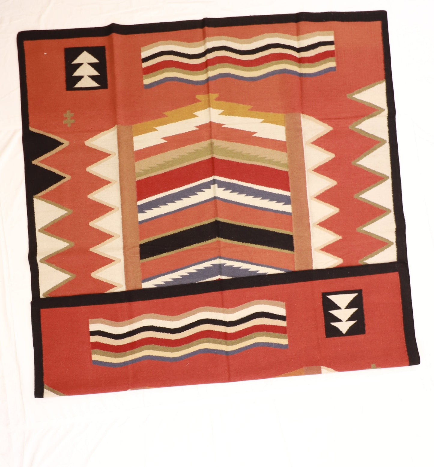 8x10 - Navajo Wool Geometric Rectangle - Hand Knotted Rug