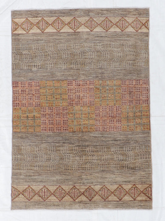 4x6 - Modern Fine/Wool All Over Rectangle - Hand Knotted Rug