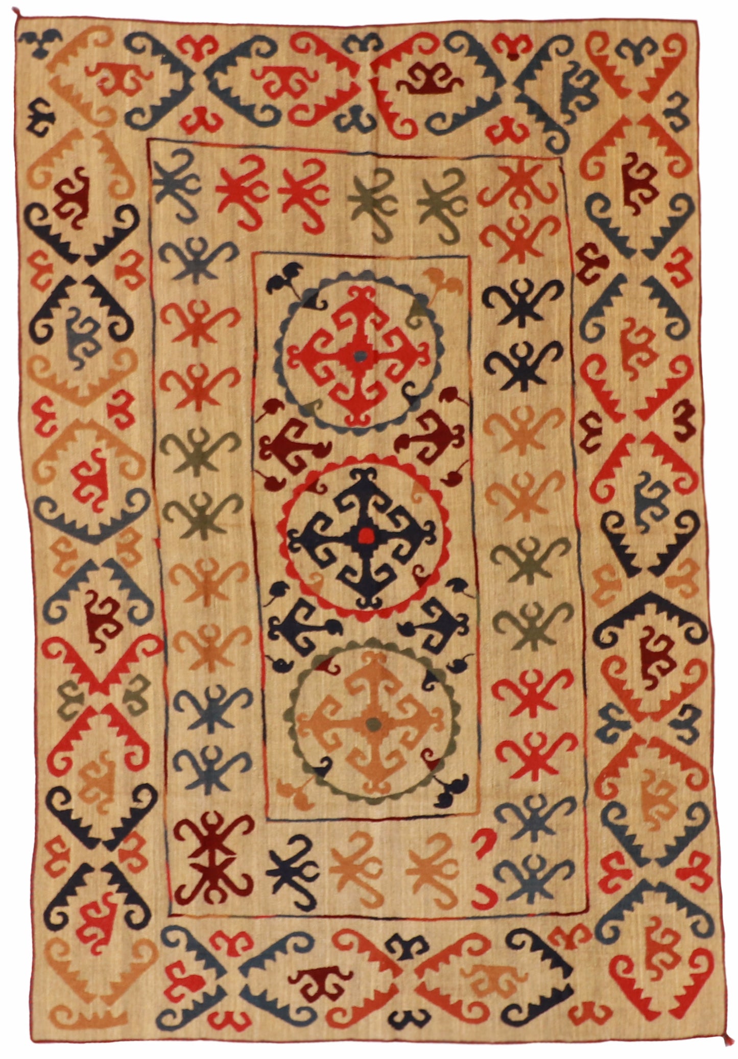 7x10 - Suzani Fine/Wool All Over Rectangle - Hand Knotted Rug