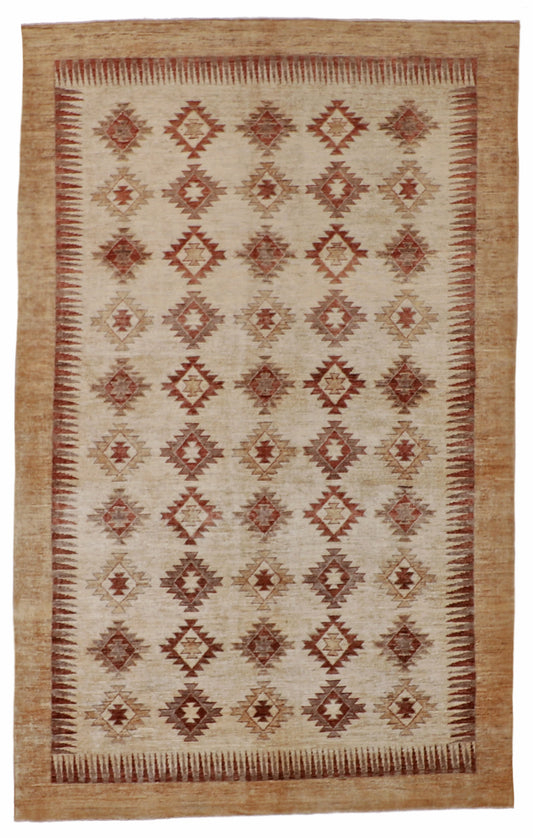 6x9 - Navajo Fine Wool All Over Rectangle - Hand Knotted Rug