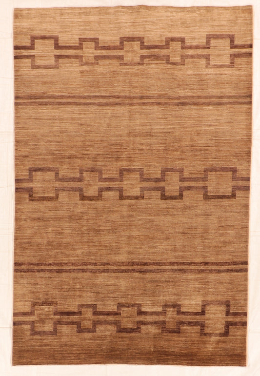 6x9 - Navajo Fine Wool All Over Rectangle - Hand Knotted Rug