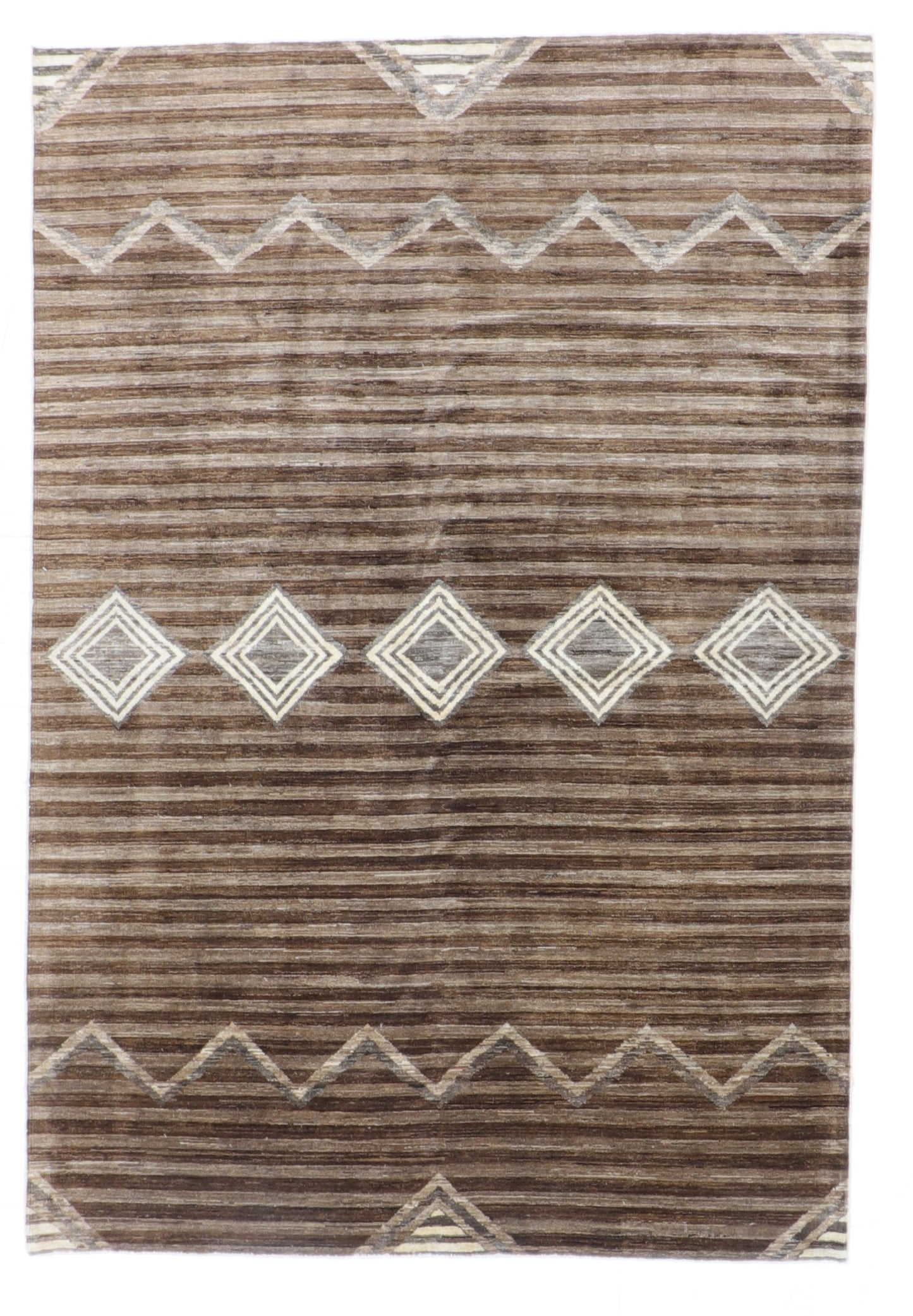 6x9 - Mountain  Modern Wool All Over Rectangle - Hand Knotted Rug