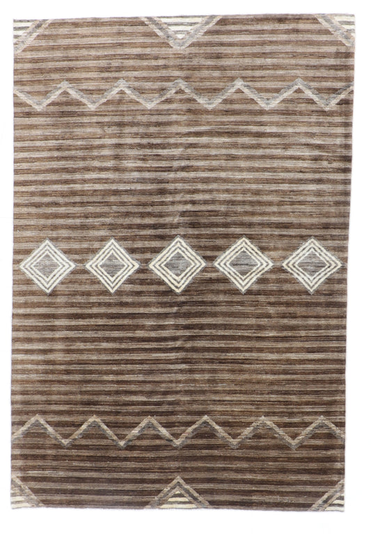 6x9 - Mountain  Modern Wool All Over Rectangle - Hand Knotted Rug