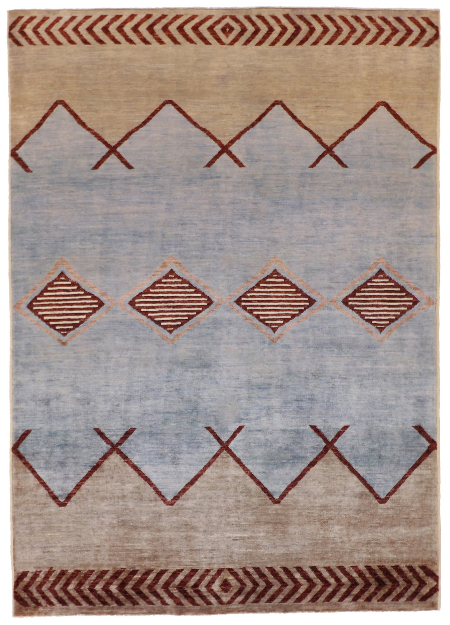 5x7 - Navajo Fine Wool All Over Rectangle - Hand Knotted Rug