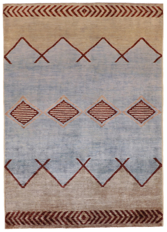 5x7 - Navajo Fine Wool All Over Rectangle - Hand Knotted Rug