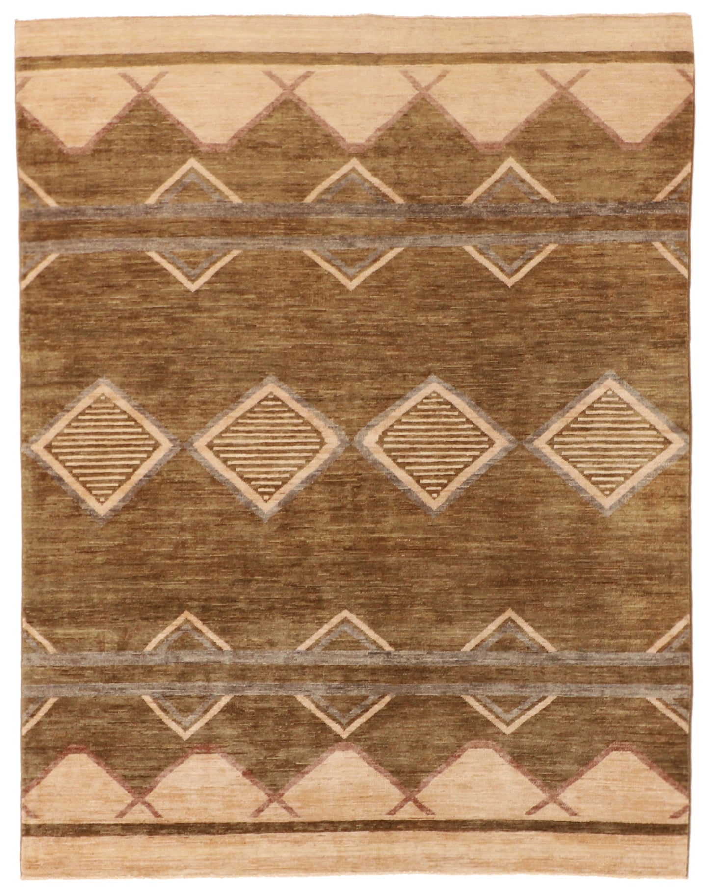 5x7 - Navajo Fine Wool All Over Rectangle - Hand Knotted Rug