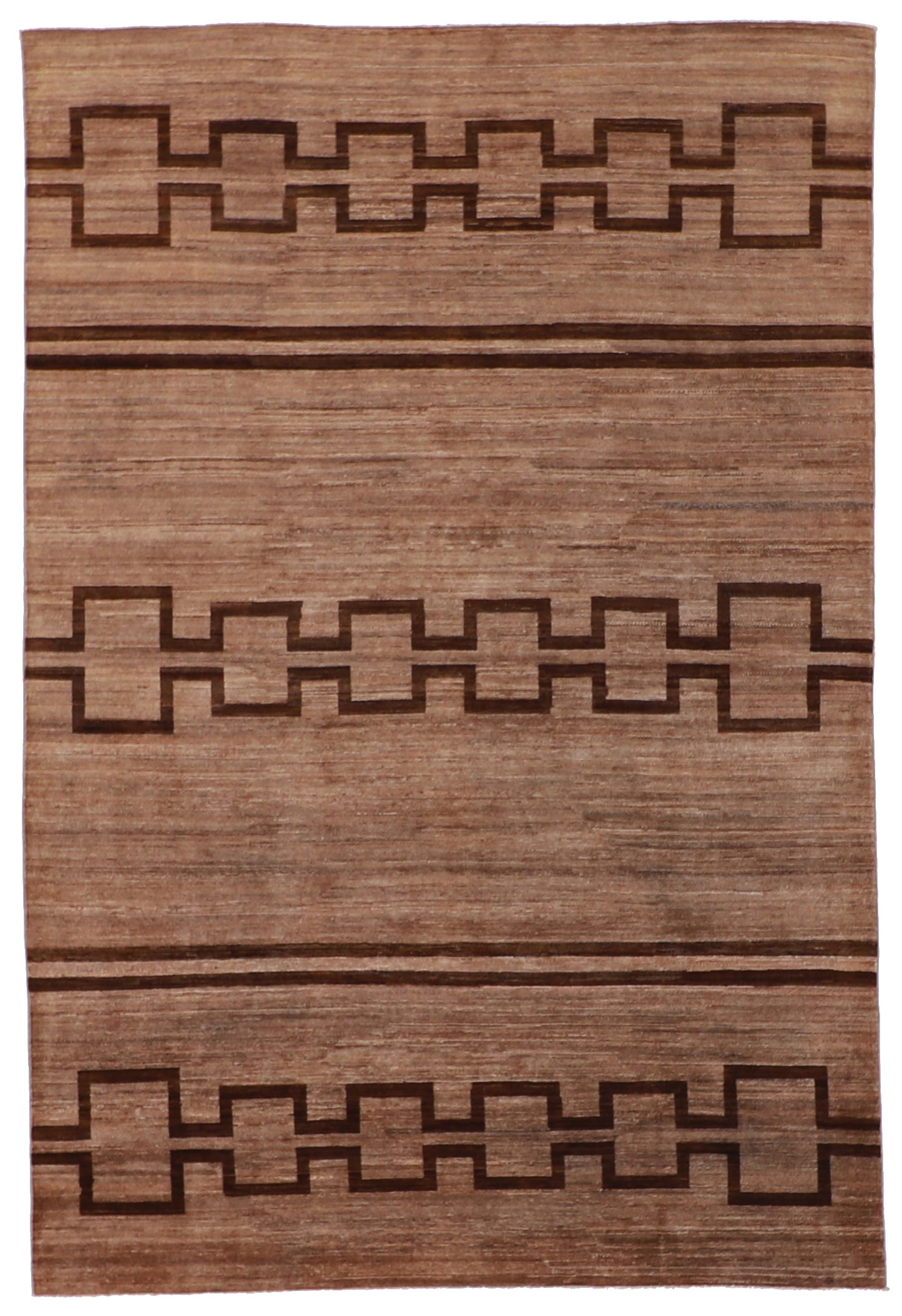 6x9 - Navajo Fine Wool All Over Rectangle - Hand Knotted Rug