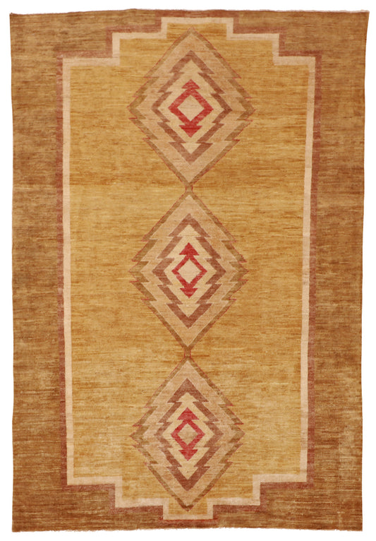 5x7 - Navajo Fine Wool All Over Rectangle - Hand Knotted Rug