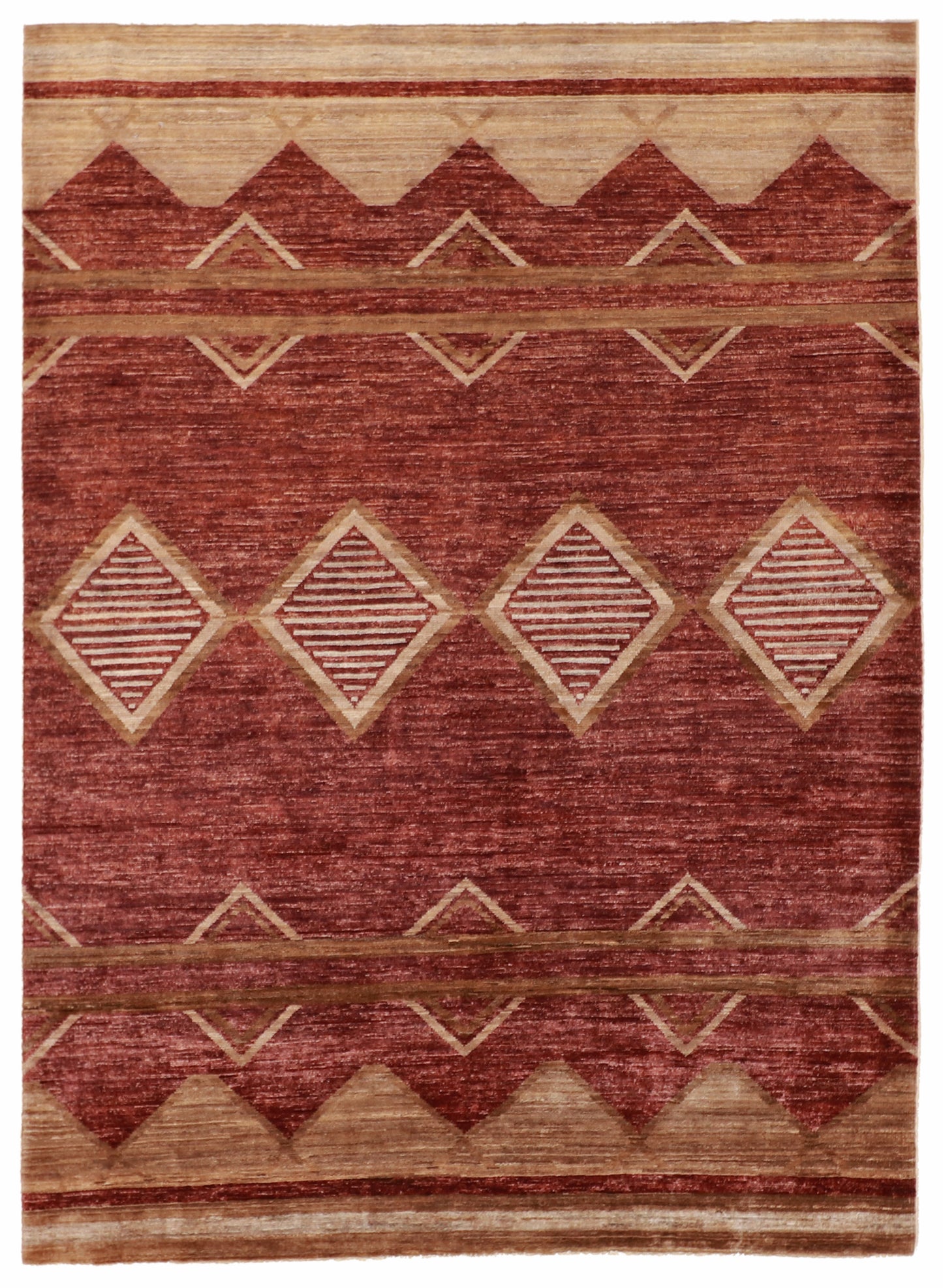 5x7 - Navajo Fine Wool All Over Rectangle - Hand Knotted Rug