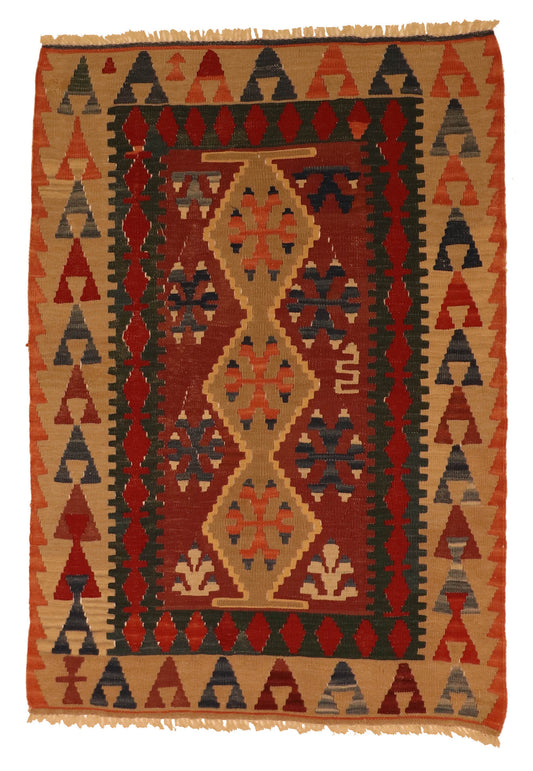 4x6 - Kilim Fine/Wool All Over Rectangle - Hand Knotted Rug