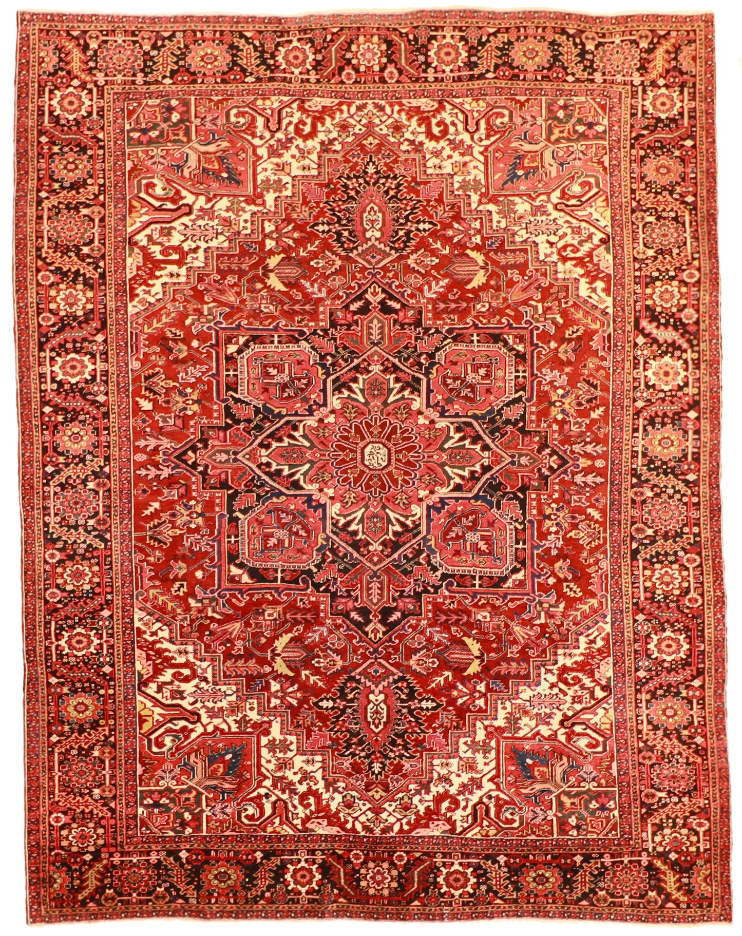 9x12 - Heriz Fine/Wool/Antique Geometric Rectangle - Hand Knotted Rug