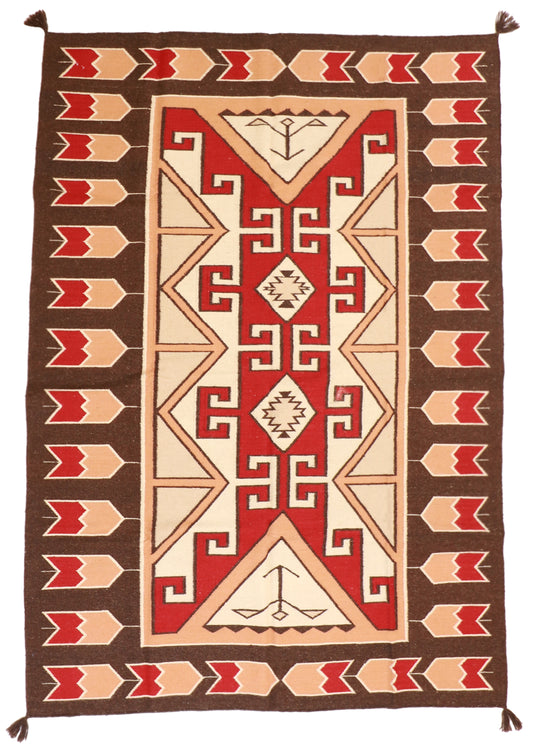 6x9 - Kilim Fine/Wool Geometric Rectangle - Hand Knotted Rug