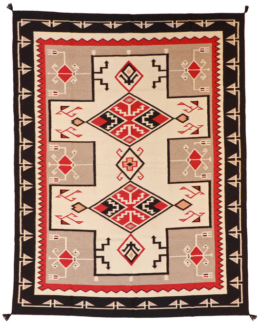 9x12 - Navajo Fine/Wool Geometric Rectangle - Hand Knotted Rug