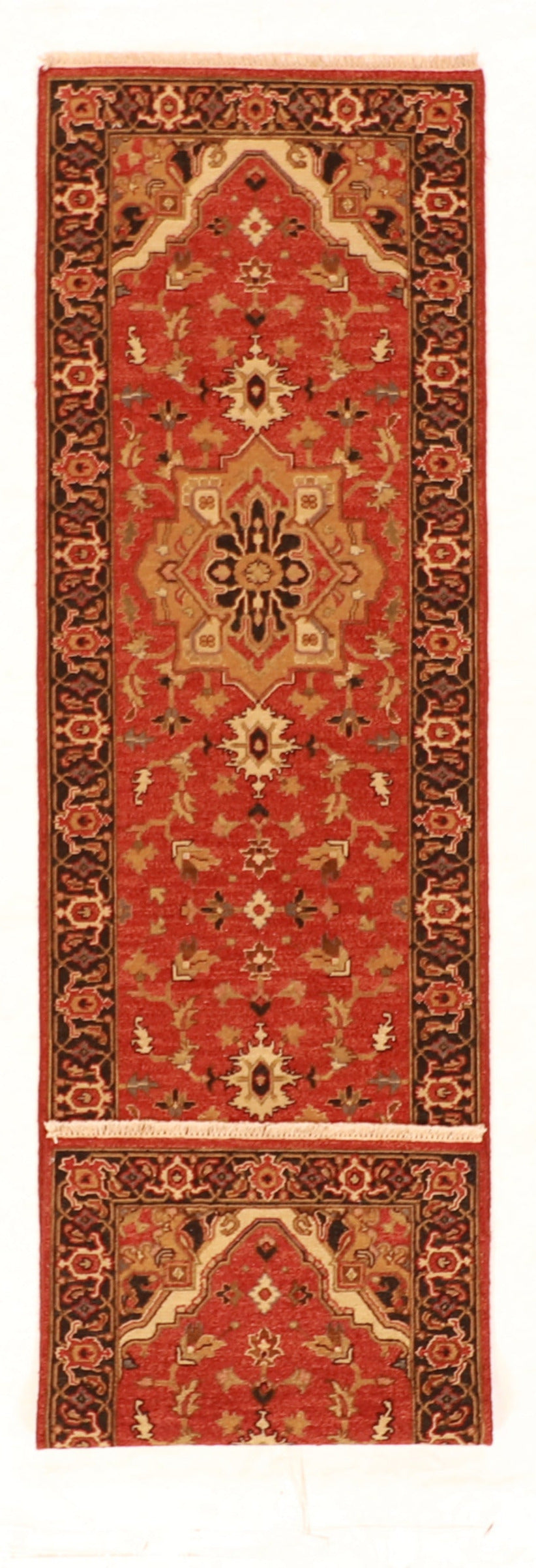 Runner - Heriz Fine/Wool Geometric Rectangle - Hand Knotted Rug