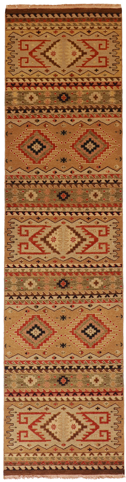 Runner - Mahal Fine Geometric Rectangle - Hand Knotted Rug