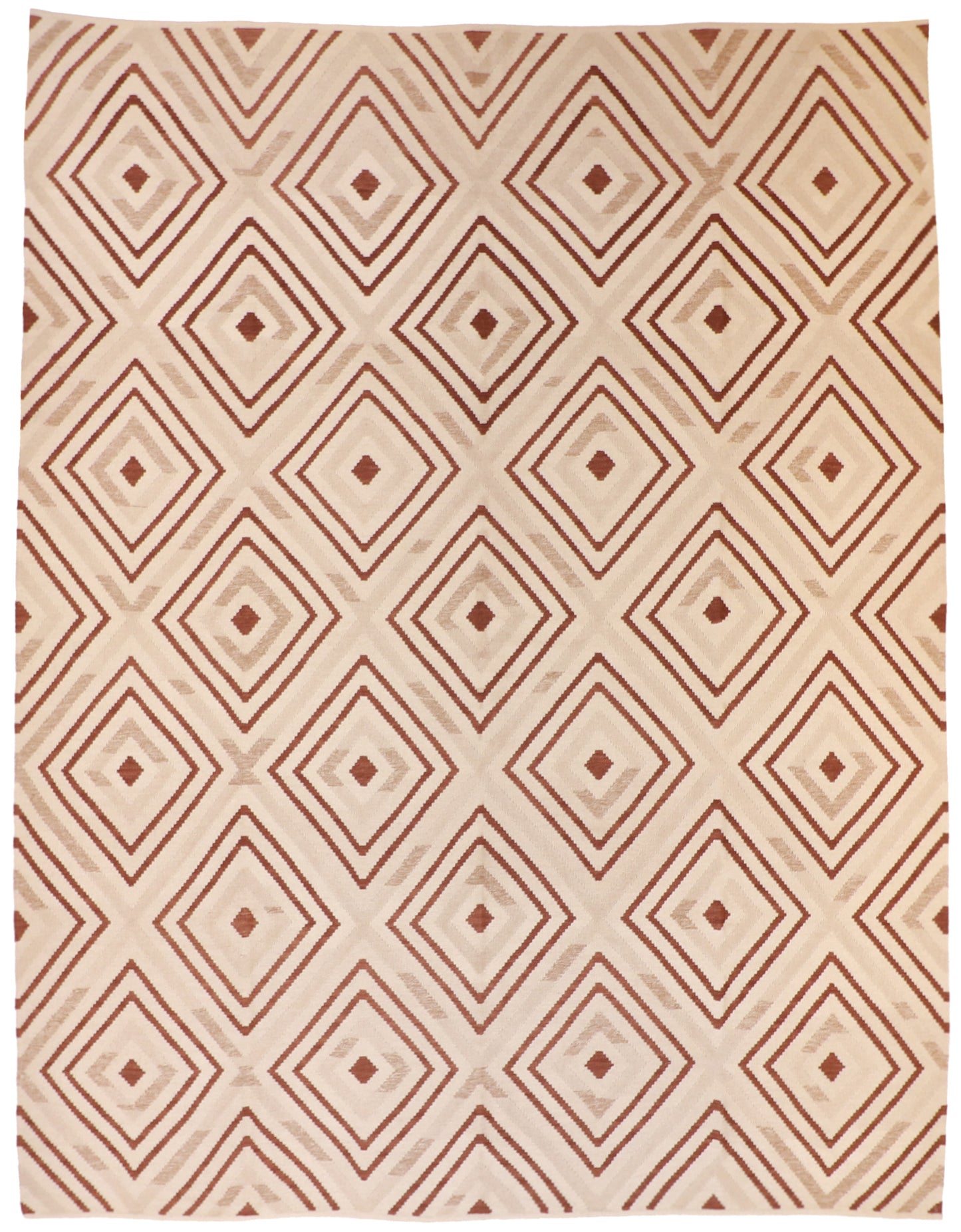 10x13 - Kilim Wool Geometric Rectangle - Hand Knotted Rug