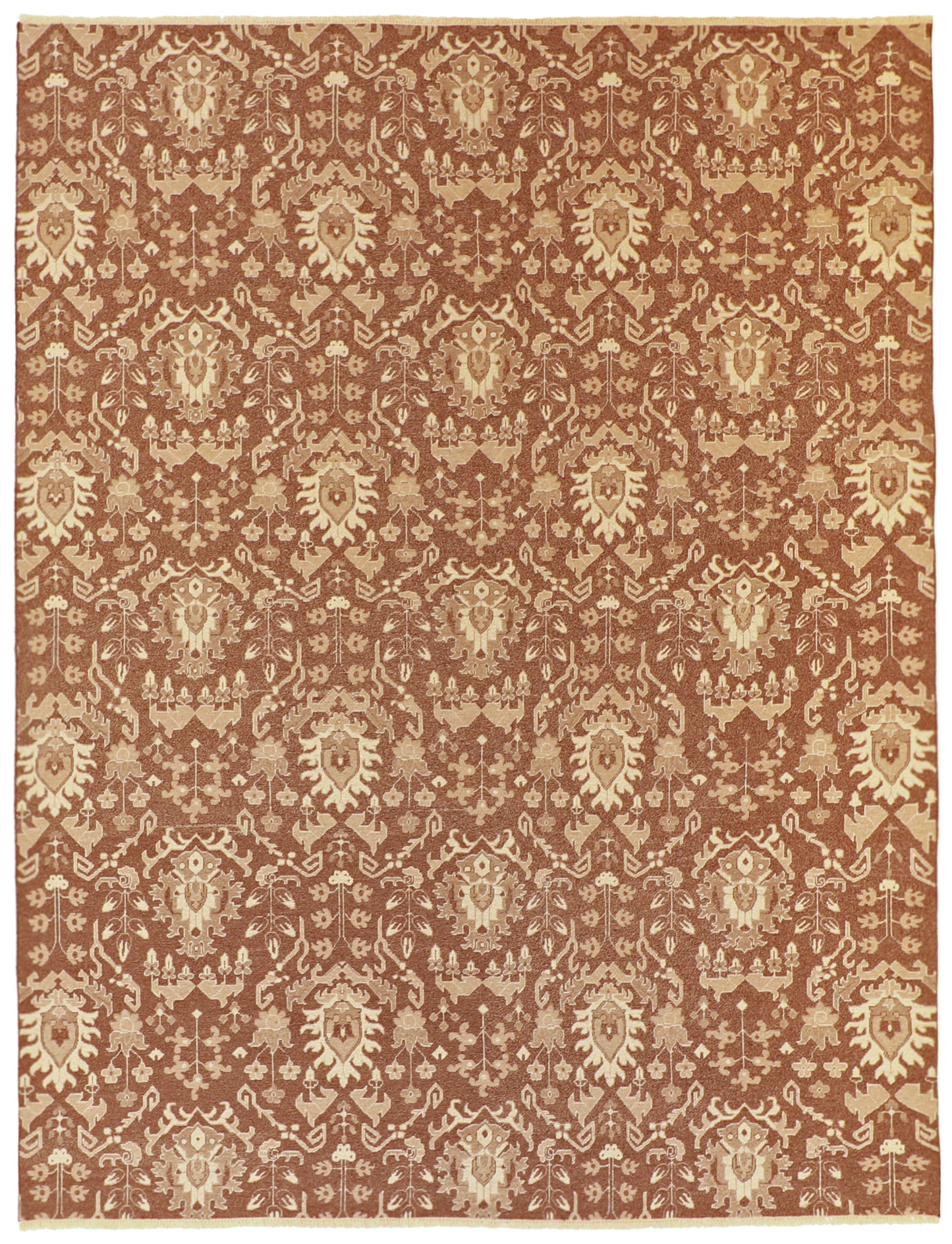 9x12 - Mahal Fine Wool All Over Rectangle - Hand Knotted Rug