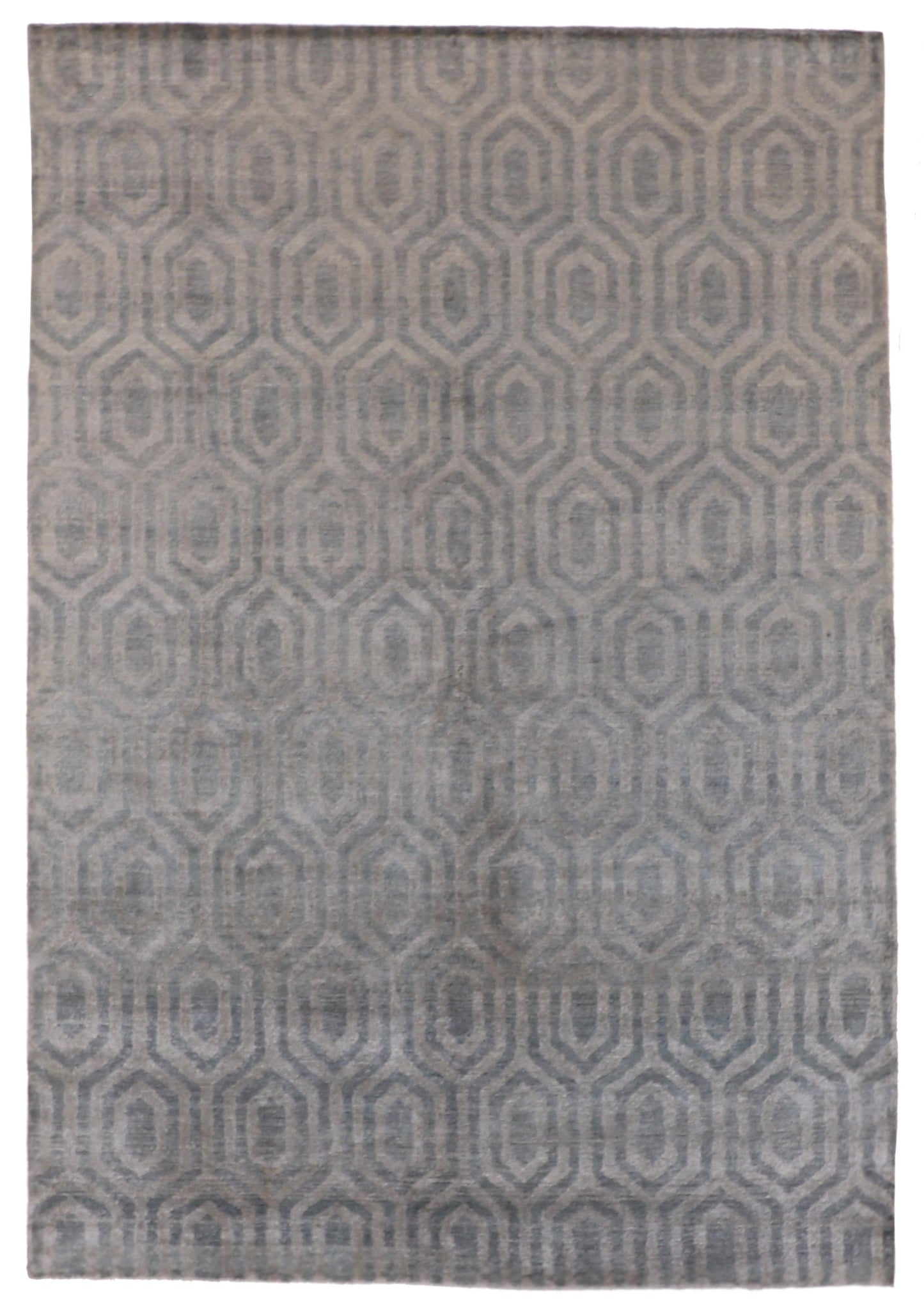 6x9 - Modern Fine/Silk All Over Rectangle - Hand Knotted Rug