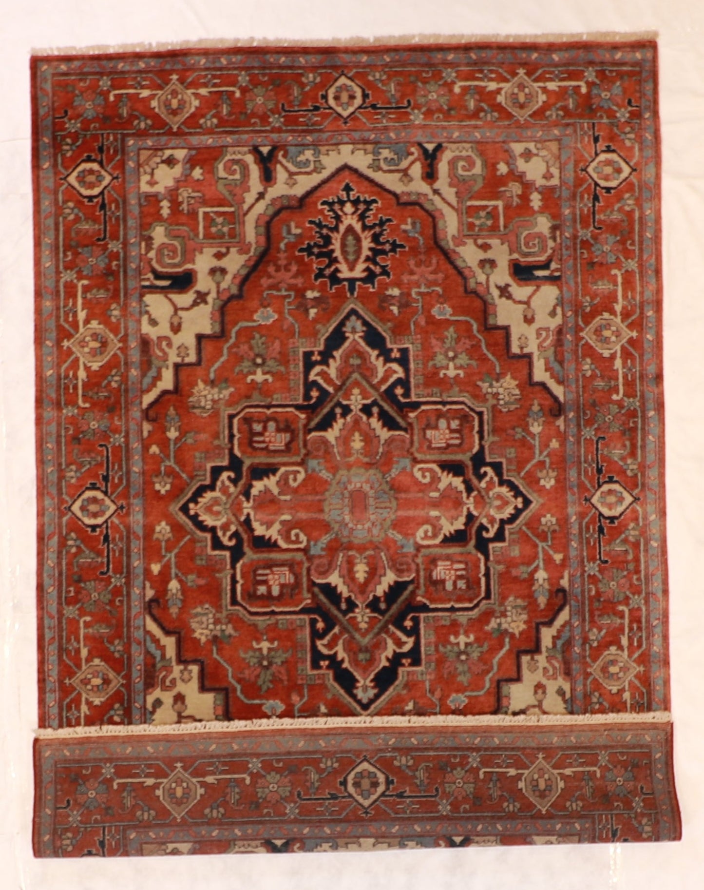 6x9 - Serapie Wool Geometric Rectangle - Hand Knotted Rug