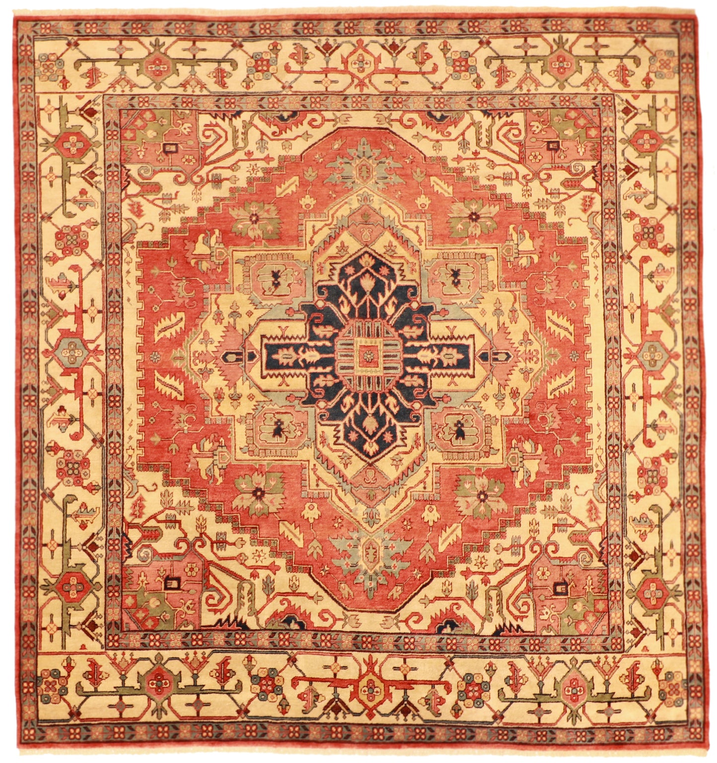 Square - Serapie Fine/Wool Medallion - Hand Knotted Rug