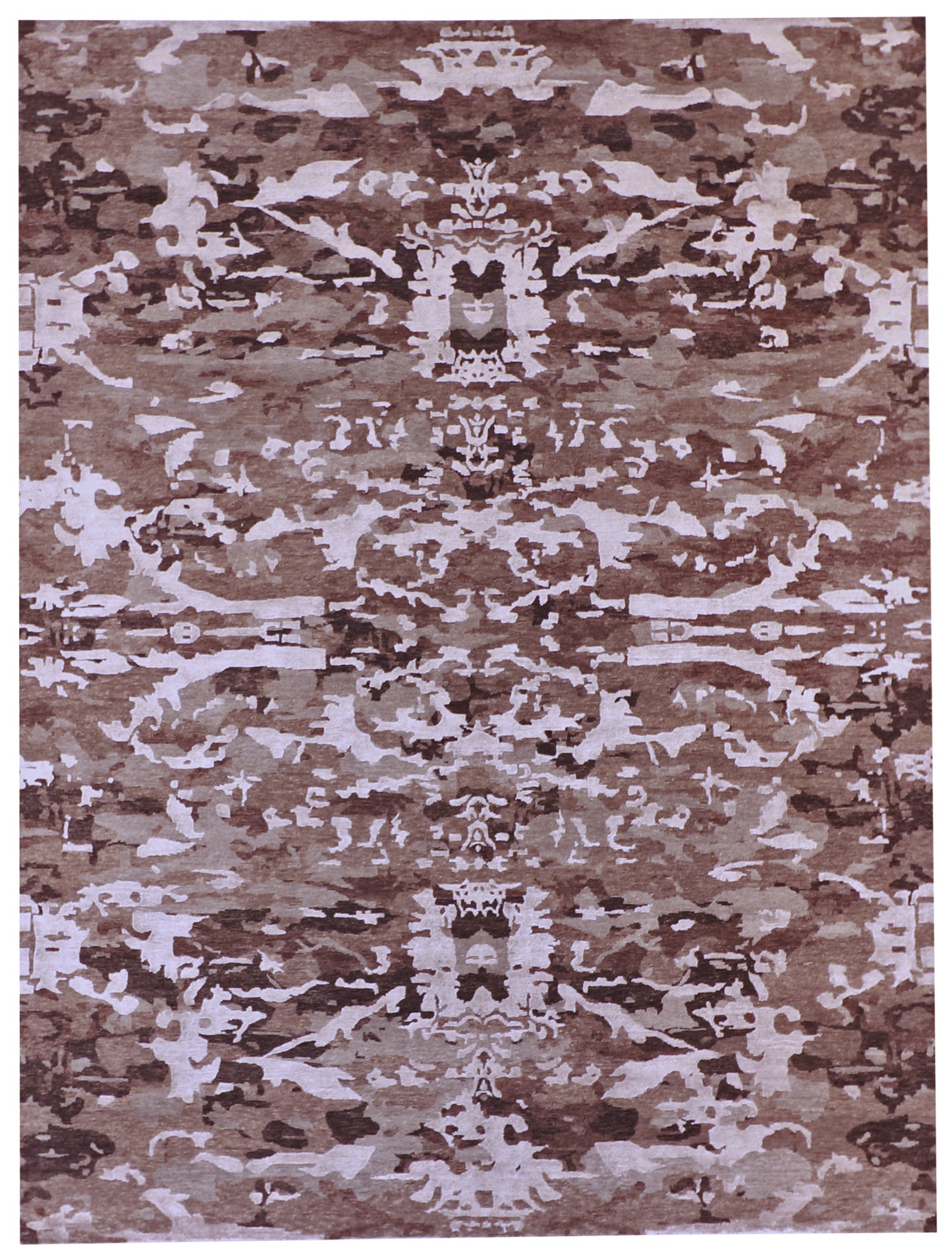 9x12 - Modern Wool/Silk All Over Rectangle - Hand Knotted Rug
