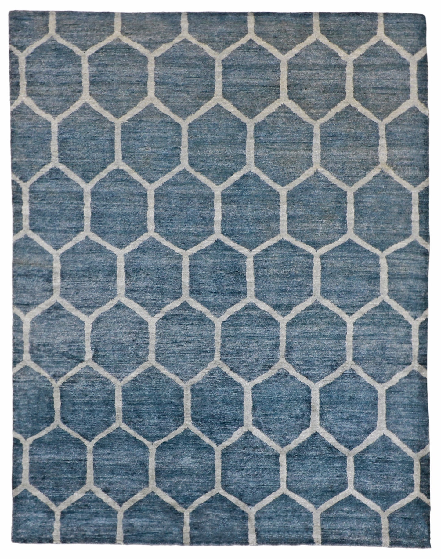 7x10 - Modern Fine/Silk All Over Rectangle - Hand Knotted Rug