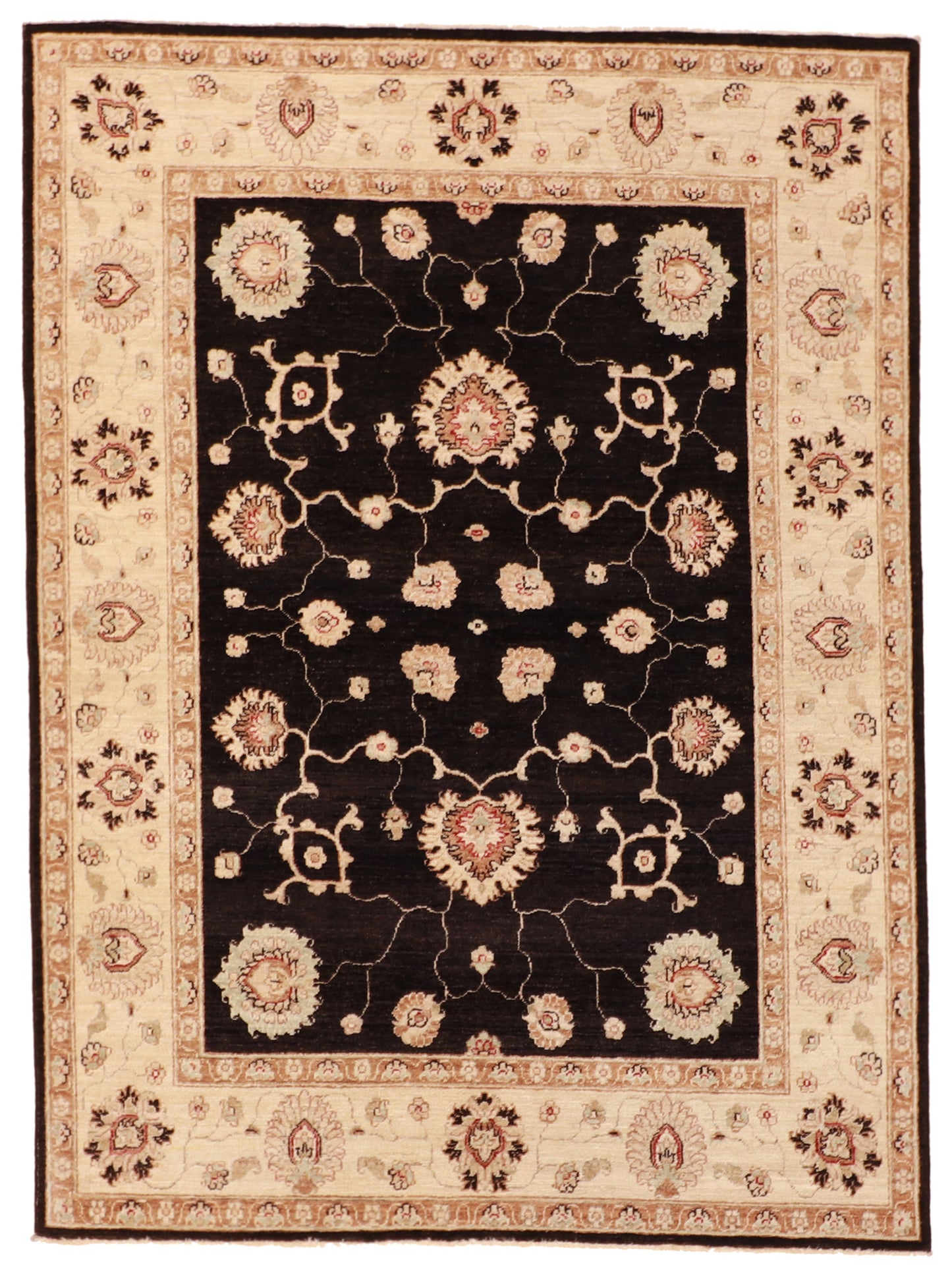 5x7 - Isfahan Wool All Over Rectangle - Hand Knotted Rug