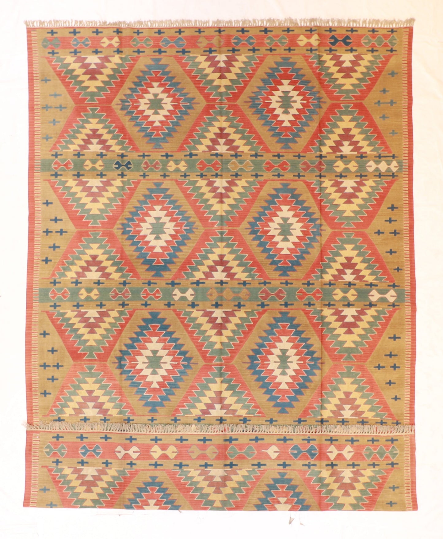 9x12 - Kilim Wool All Over Rectangle - Hand Knotted Rug