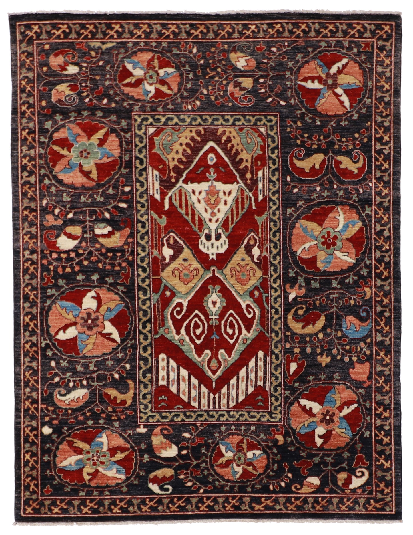 5x7 - Shiraz Wool All Over Rectangle - Hand Knotted Rug