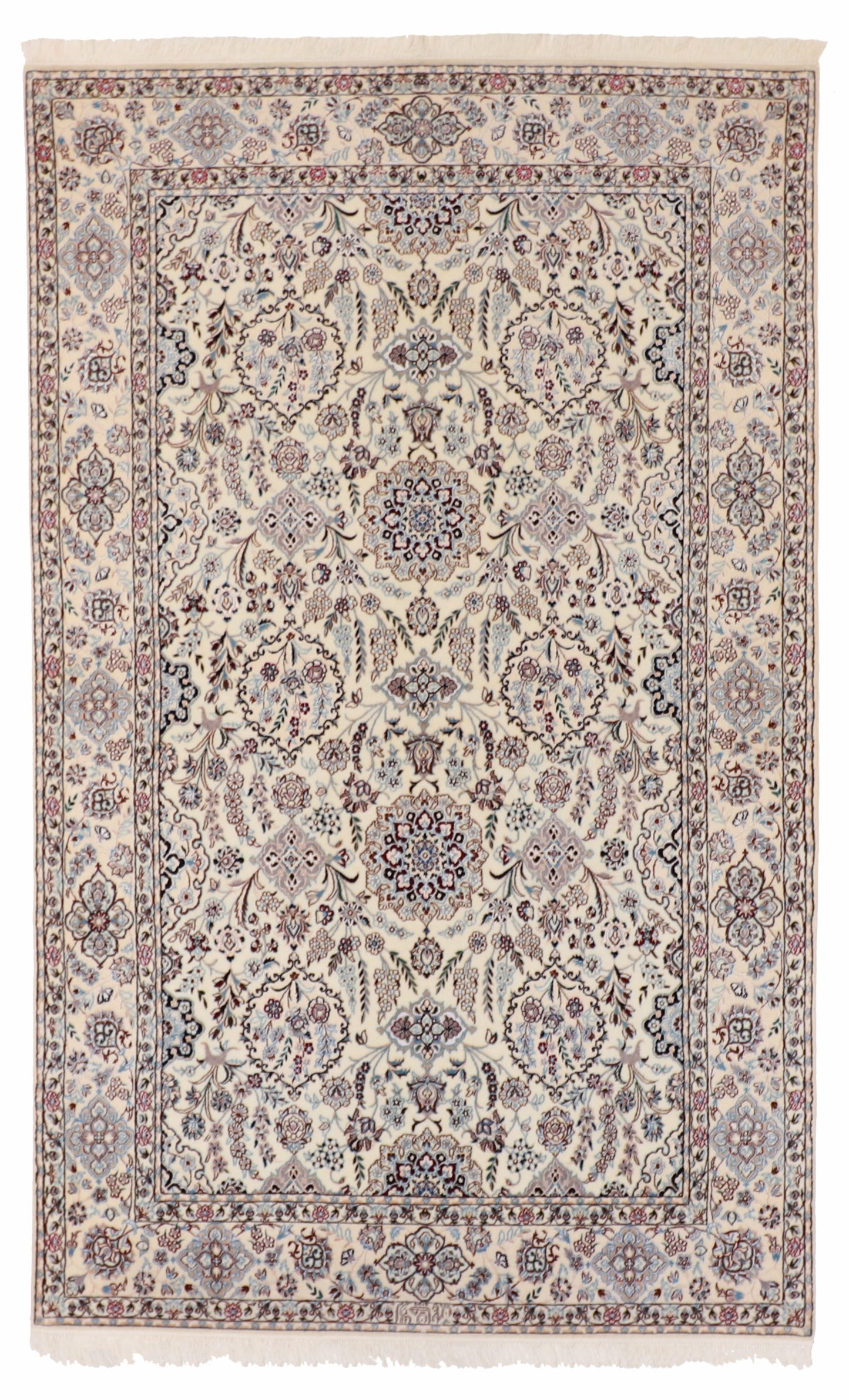 5x7 - Nezam Silk/Wool All Over Rectangle - Hand Knotted Rug