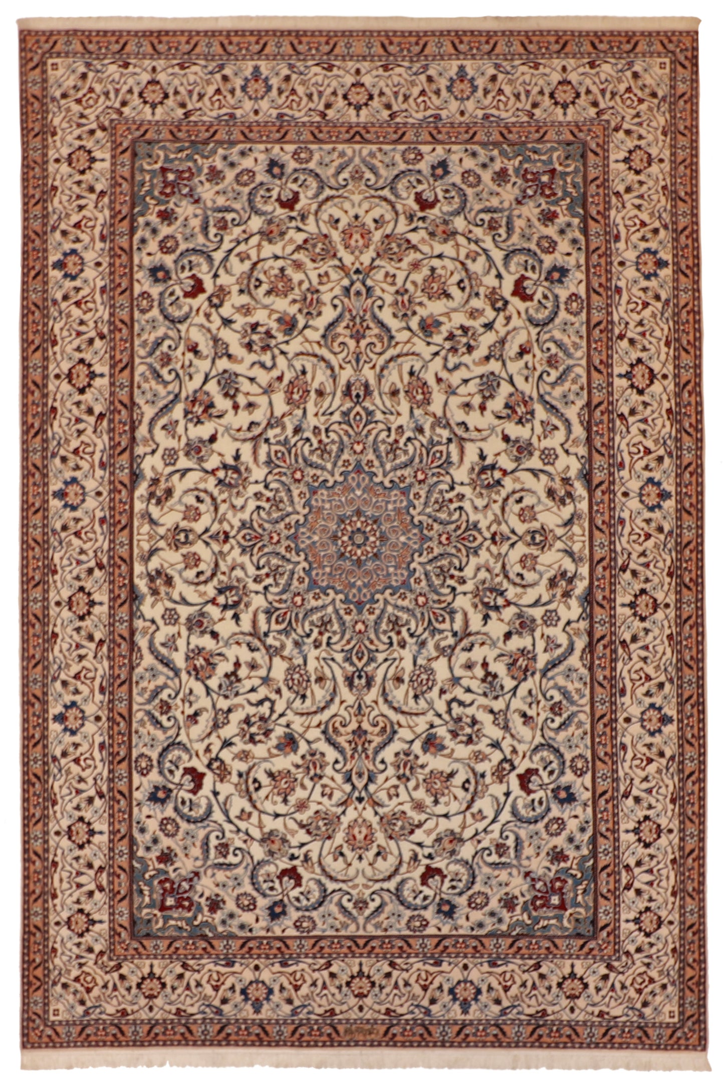 7x10 - Naine Wool/Silk Medallion Rectangle - Hand Knotted Rug