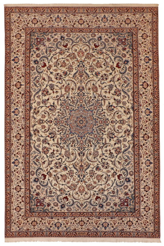 7x10 - Naine Wool/Silk Medallion Rectangle - Hand Knotted Rug