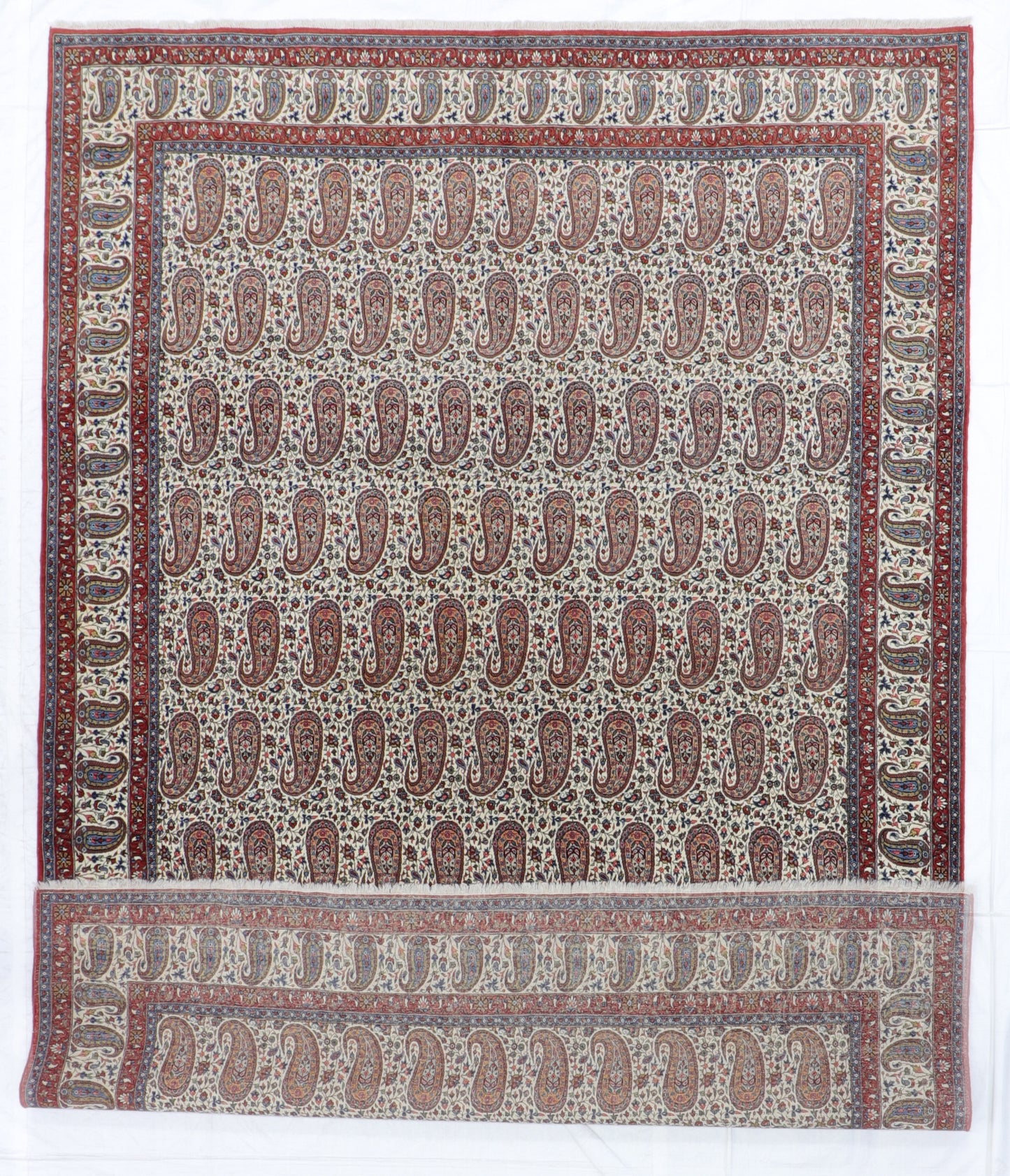 9x12- Qum Fine Floral Rectangle - Hand Knotted Rug