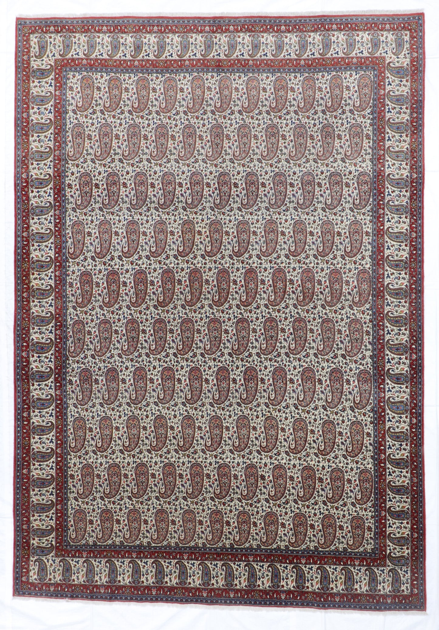 9x12- Qum Fine Floral Rectangle - Hand Knotted Rug